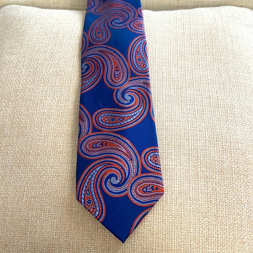 Paul Fredrick Elegant Blue Silk Tie
